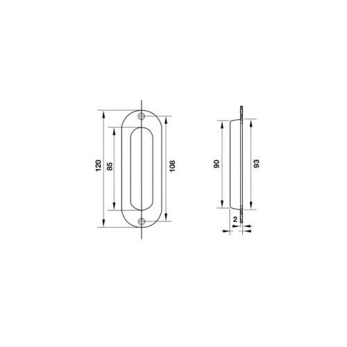 Tay nắm âm 120x40mm Hafele 489.72.100 4 thong so tay nam am 120x40mm hafele 489 72 100