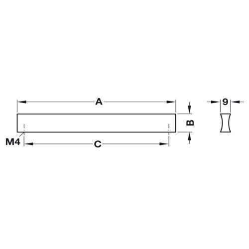 Tay nắm nhôm Hafele 155.01.112 3 Thông số Tay nắm nhôm Hafele 155.01.112