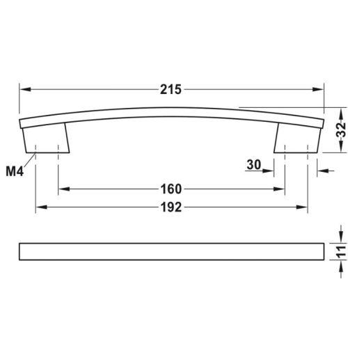 Tay nắm tủ H1345 Hafele 110.34.627 4 Thông số Tay nắm tủ H1345 Hafele 110.34.627