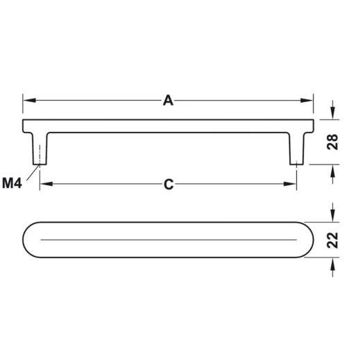 Tay nắm tủ Hafele 106.70.090 4 Thông số Tay nắm tủ Hafele 106.70.090
