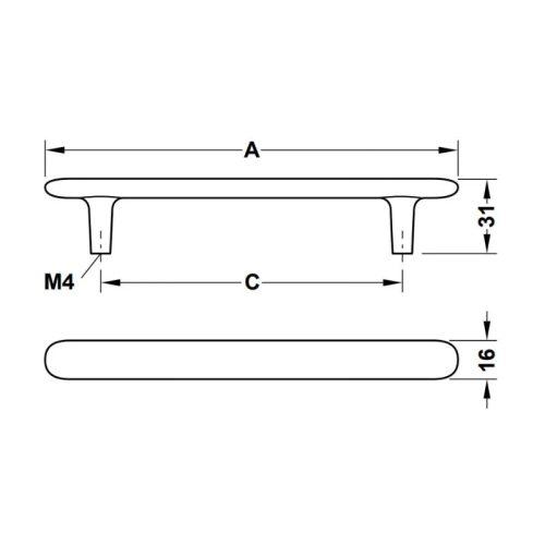 Thông số Tay nắm tủ Hafele 106.70.103