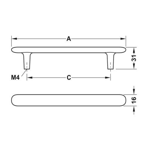 Thông số Tay nắm tủ Hafele 106.70.104