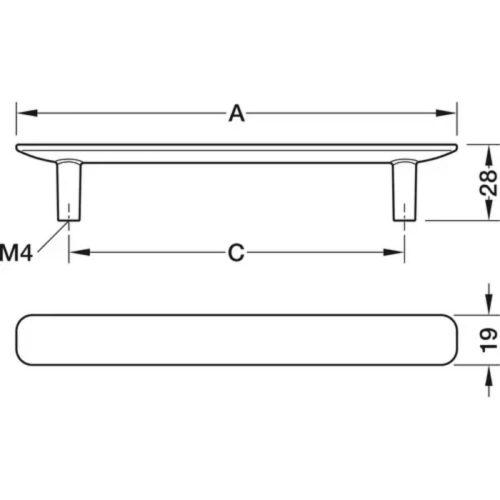 Thông số Tay nắm tủ Hafele 106.70.290