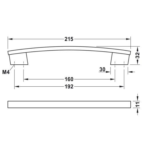 Thông số Tay Nắm Tủ Hafele 110.34.227