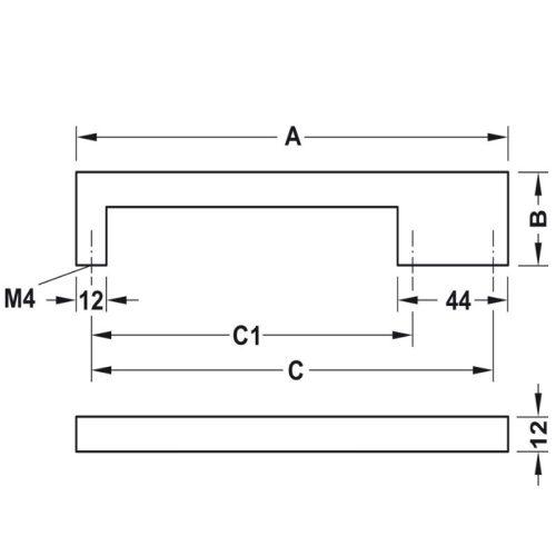 Tay nắm tủ Hafele 110.34.356 4 Thông số Tay nắm tủ Hafele 110.34.356