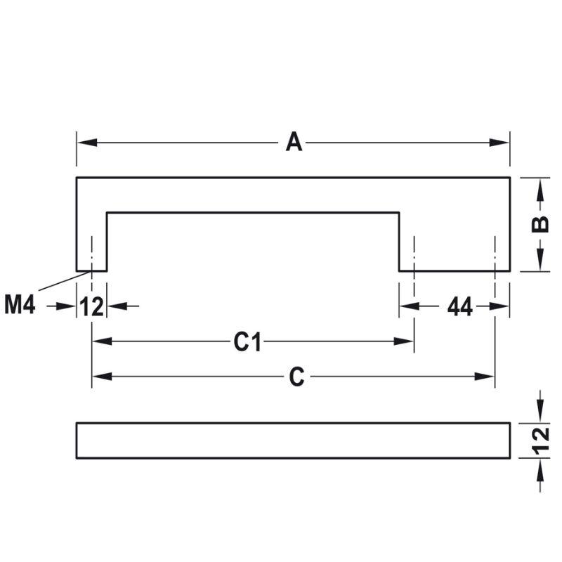 Thông số Tay nắm tủ Hafele 110.34.357 Thông số Tay nắm tủ Hafele 110.34.357
