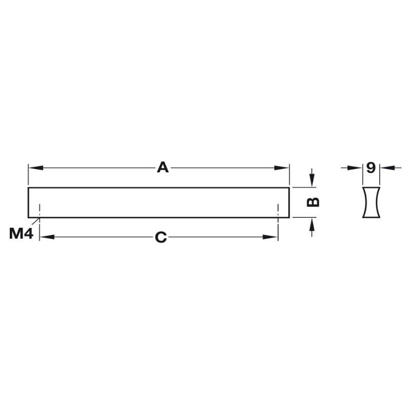Thông số Tay nắm tủ nhôm Hafele 155.01.113 Thông số Tay nắm tủ nhôm Hafele 155.01.113