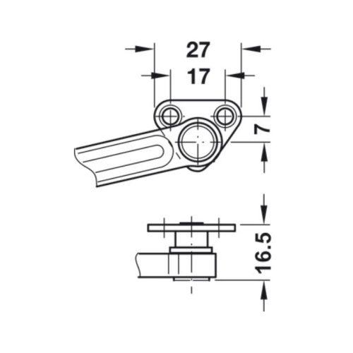 Thông số tay nâng cho cánh tủ gỗ Free Maxi Hafele 373.69.511