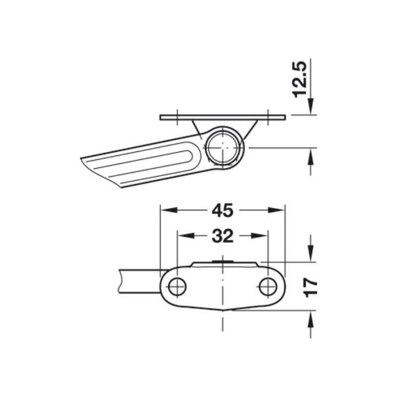 Thông số tay nâng Free flap H Hafele 372.39.601 Thông số tay nâng Free flap H Hafele 372.39.601