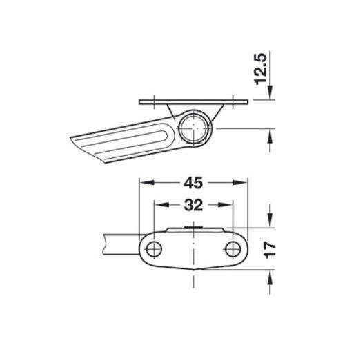 Thông số tay nâng Free flap H Hafele 372.39.610