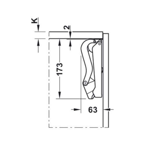 Thông số tay nâng Free Space C Hafele 372.27.351