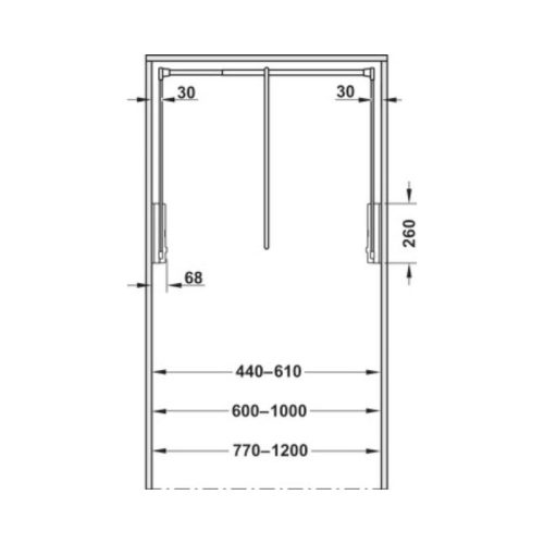 Tay nâng quần áo Hafele 805.20.557 5 Thông số Tay nâng quần áo Hafele 805.20.557