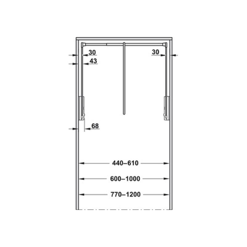 Thông số Tay nâng treo quần áo Hafele 805.20.525 Thông số Tay nâng treo quần áo Hafele 805.20.525