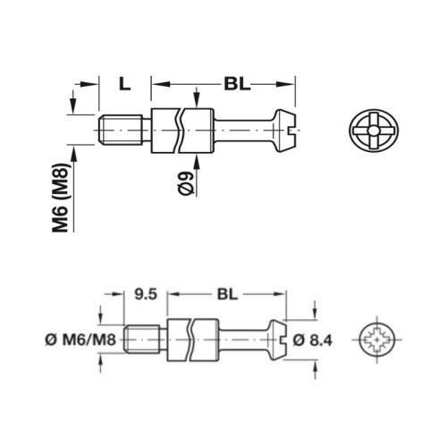 Thân ốc cam Hafele 262.87.912 4 Thông số thân ốc cam Hafele 262.87.912
