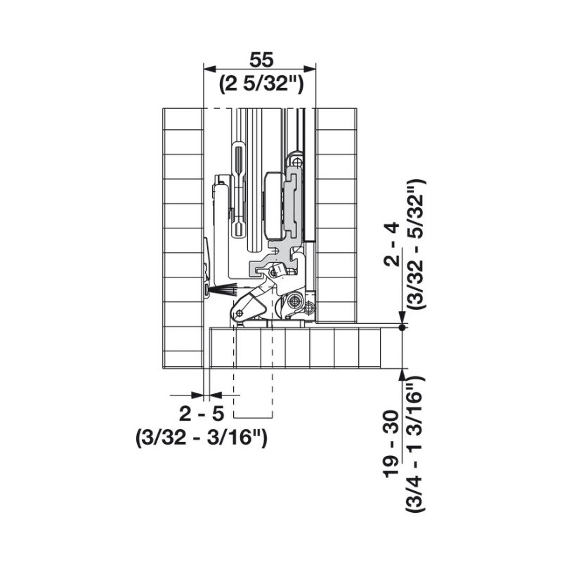 Thông số thanh kết nối cho 1 bên cánh 900mm Hafele 408.30.092 Thông số thanh kết nối cho 1 bên cánh 900mm Hafele 408.30.092