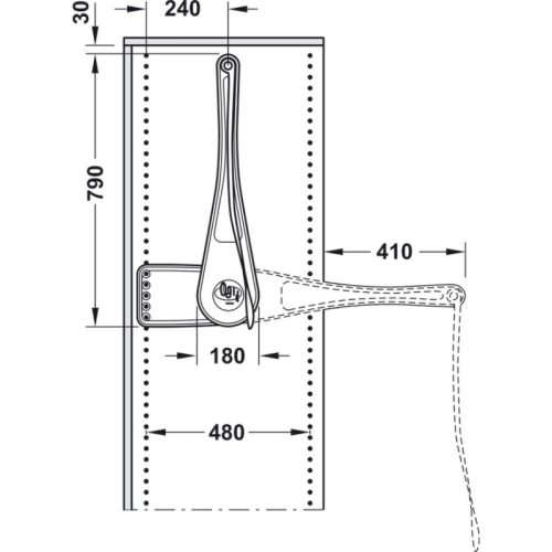 Thông số Thanh nâng tủ quần áo Hafele 805.21.200
