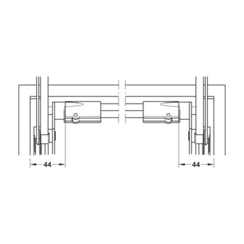 Thông số thanh ngang cho Free Swing/Up Hafele 372.33.696 Thông số thanh ngang cho Free Swing/Up Hafele 372.33.696