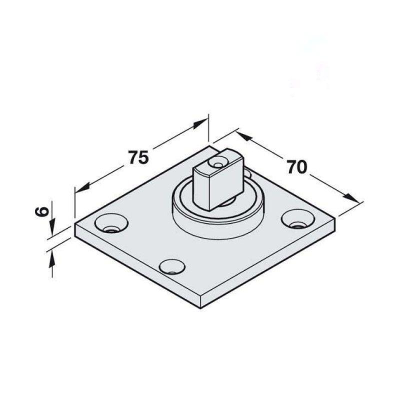Thông số trục xoay gắn sàn Hafele 932.10.601 Thông số trục xoay gắn sàn Hafele 932.10.601
