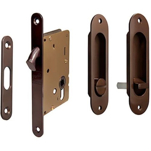 Khóa cửa trượt kèm tay nắm âm Hafele 911.26.515 màu coffee