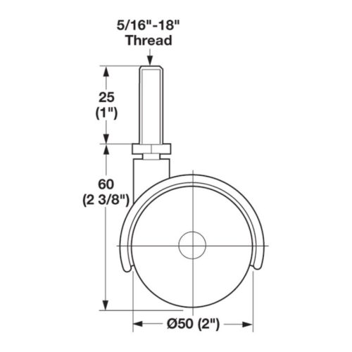 Bánh xe nội thất Hafele 660.04.353 3 Kích thước bánh xe nội thất Hafele 660.04.353