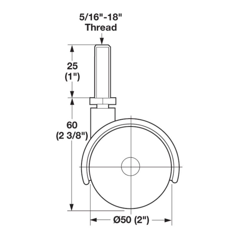 Kích thước bánh xe nội thất Hafele 660.04.353 Kích thước bánh xe nội thất Hafele 660.04.353