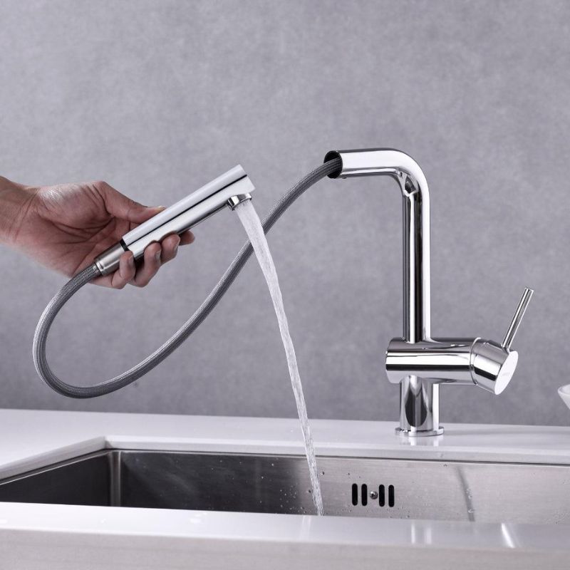 Vòi bếp nước lạnh 290 đầu vòi kéo CHR Hafele 570.53.211 Vòi bếp nước lạnh 290 đầu vòi kéo CHR Hafele 570.53.211
