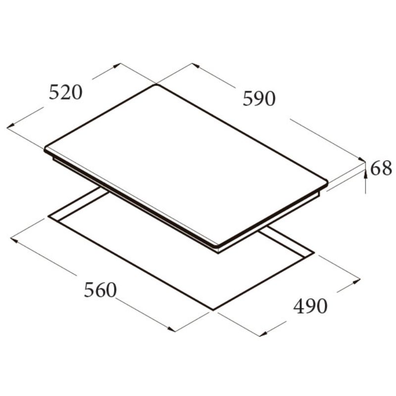 Kích thước bếp từ Cata ISB 603 BK Kích thước bếp từ Cata ISB 603 BK