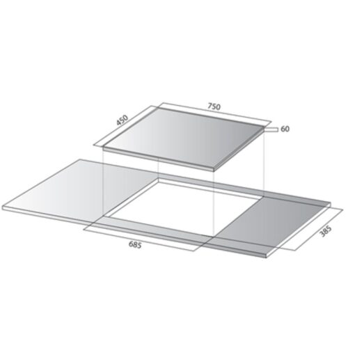Kích thước bếp từ đôi Kocher DI-806GE02