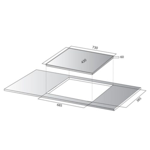 Kích thước bếp từ đôi Kocher DI-881GE