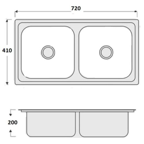 Kích thước chậu rửa bát Eurosun EU-7241E