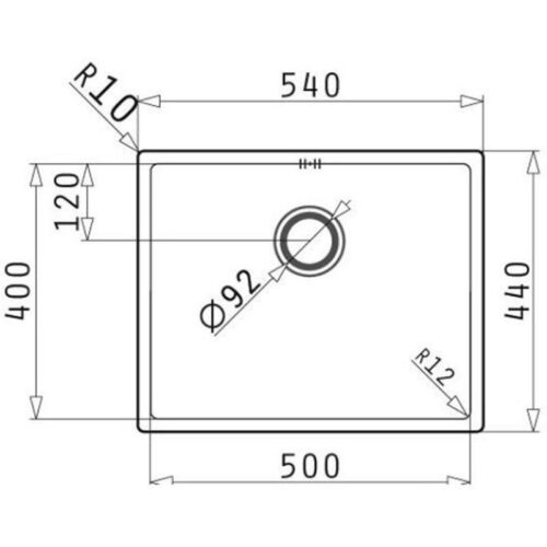 Kích thước chậu rửa bát inox BOSCH ASTRIS (50X40) 1B