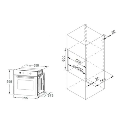 Kích thước lò nướng âm tủ Franke FO4001296 M XS 116.0287.917