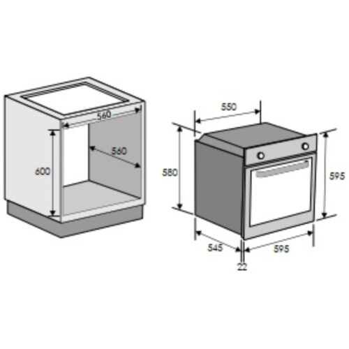 Kích thước lò nướng nhiệt phân 9 chức năng SUBLIME Rosieres RF697ZIN/E