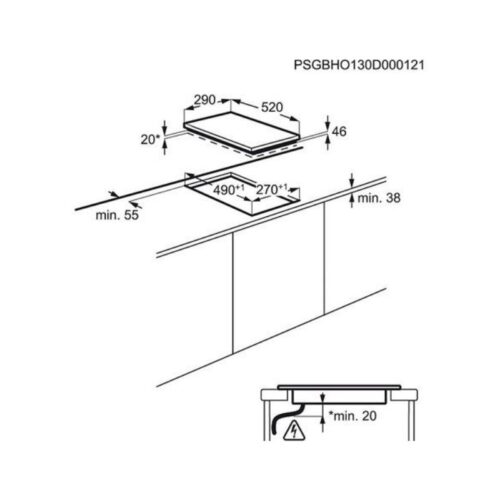 Kích thước Bếp từ âm Electrolux EHH3320NVK