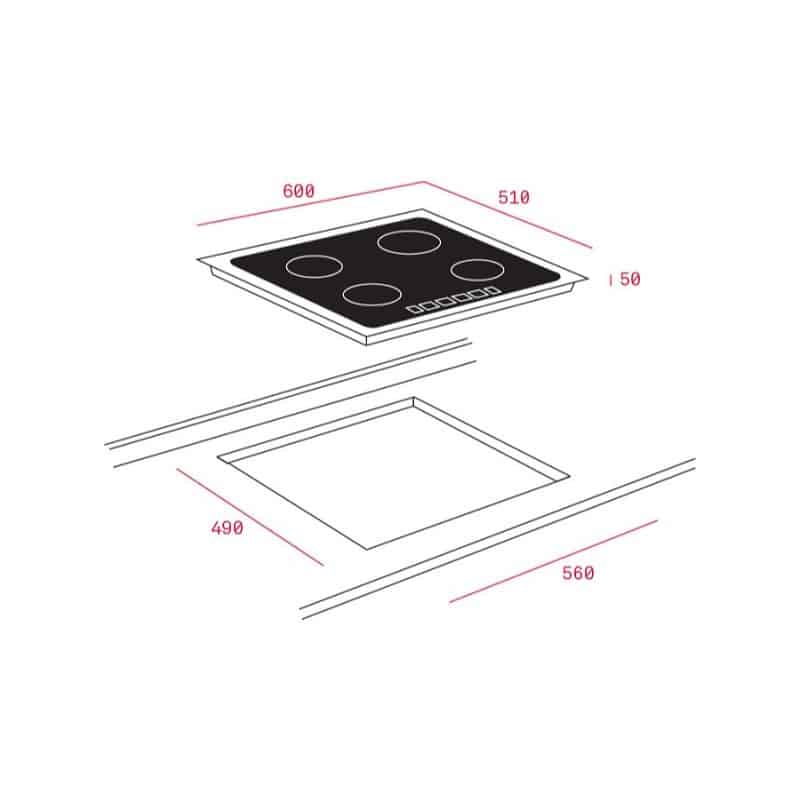 Kích thước của Bếp Từ Teka IR 6320 Kích thước của Bếp Từ Teka IR 6320