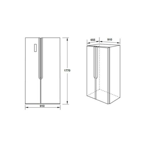 Tủ lạnh SIDE-BY-SIDE Hafele HF-SBSID 534.14.020 3 Kích thước Tủ lạnh SIDE-BY-SIDE Hafele HF-SBSID 534.14.020