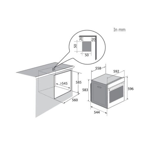 Lò nướng Brandt BXP6555X 3 Kích thước lò nướng Brandt BXP6555X