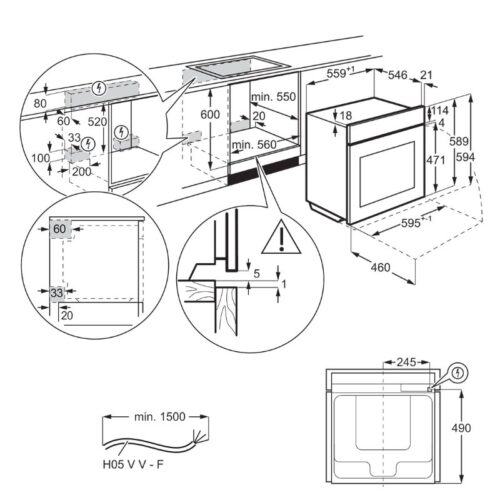 Kích thước lò Nướng Electrolux EOB8857AAX