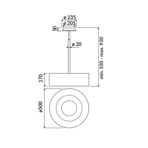Kích thước máy hút mùi ốc đào 05Ocm Rosieres RDL 910 IN