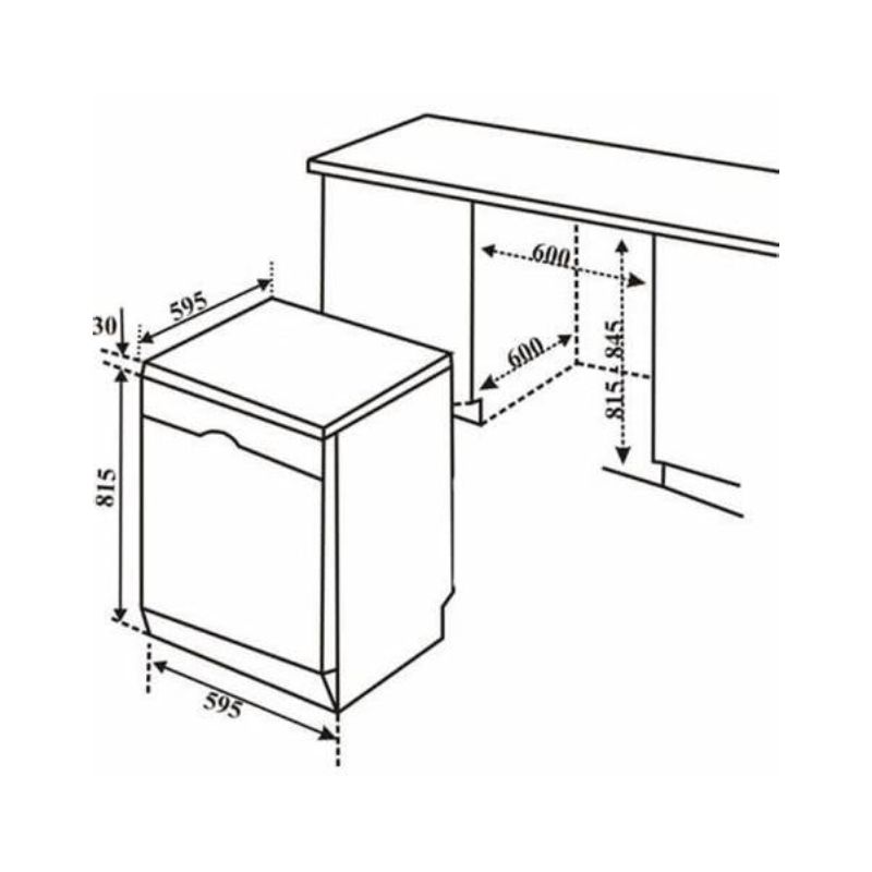 Kích thước máy rửa chén bát độc lập Bosch SMS46MI05E Seri 4 Kích thước máy rửa chén bát độc lập Bosch SMS46MI05E Seri 4