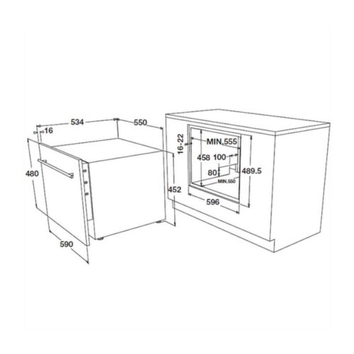 Máy rửa chén bát Hafele HDW-I50A 538.21.240 3 Kích thước máy rửa chén bát Hafele HDW-I50A 538.21.240