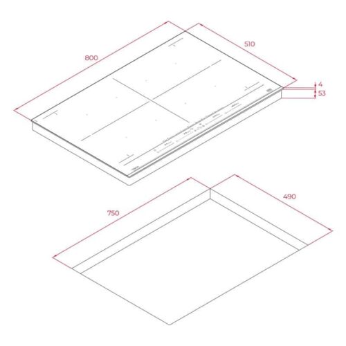 Kích thước của Bếp từ Teka IZF 88700 MST