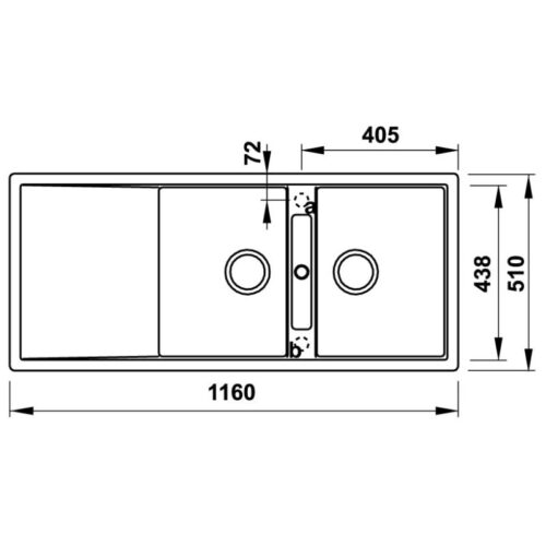 Kích thước chậu rửa bát đá Hafele HS20-GKD2S80 570.33.430