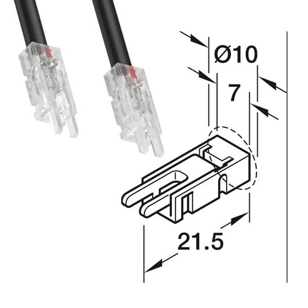 Dây nối cho dải đèn LED Hafele 833.89.196 Dây nối cho dải đèn LED Hafele 833.89.196