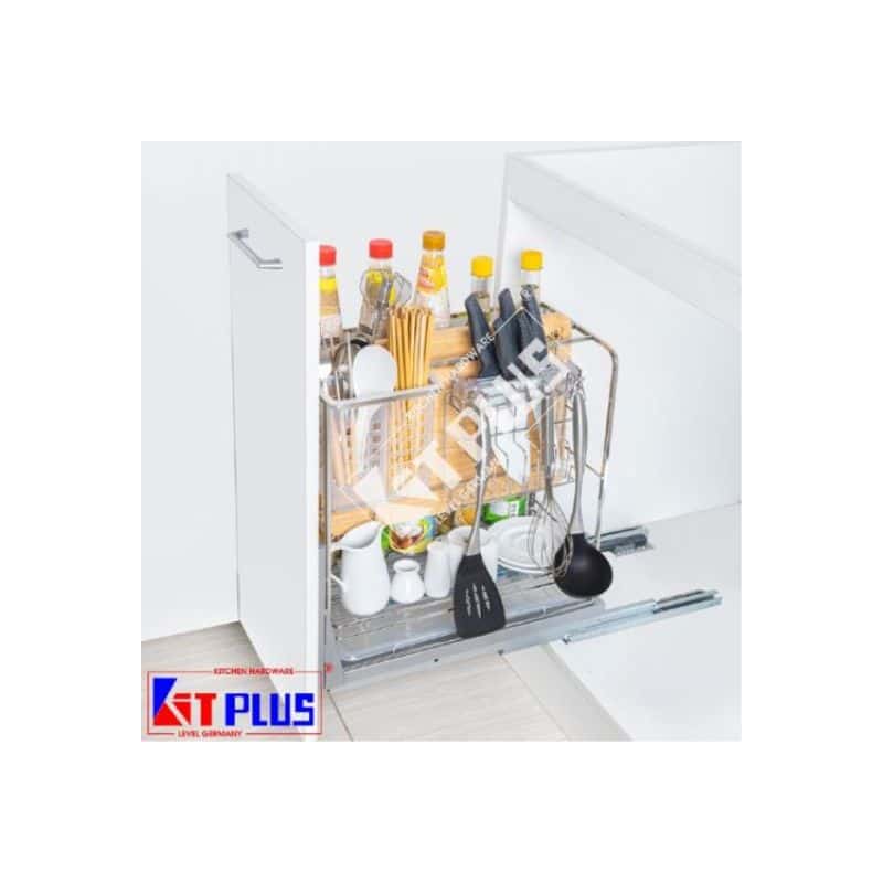 Giá dao thớt Inox nan vuông, ray giảm chấn Kit Plus DE 30T Giá dao thớt Inox nan vuông, ray giảm chấn Kit Plus DE 30T