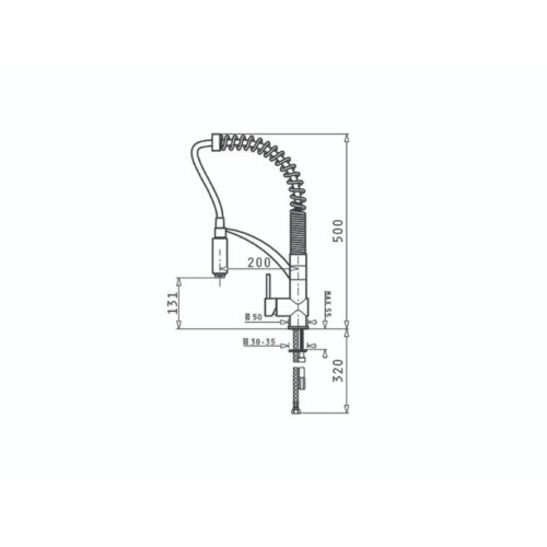 Thiết kế của vòi rửa chén Elica Cresento Chrome 095011001