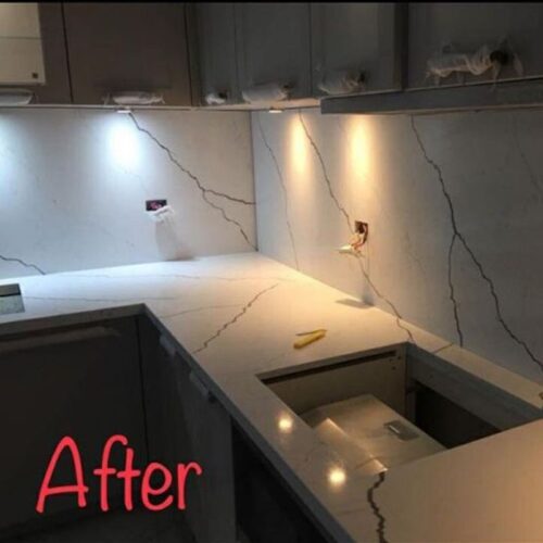 Đá bàn bếp nhân tạo Đá thạch anh 6 Ảnh sau lắp đá bàn bếp Đá thạch anh