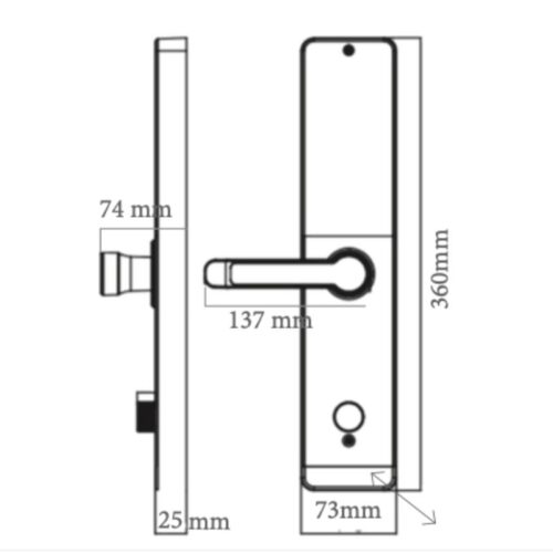 Khóa thông minh Avolock AV-61-B 4 Kích thước khóa thông minh Avolock AV-61-B