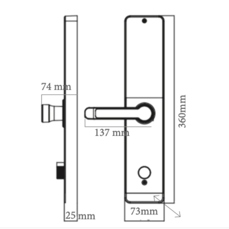 Kích thước khóa thông minh Avolock AV-61-B Kích thước khóa thông minh Avolock AV-61-B