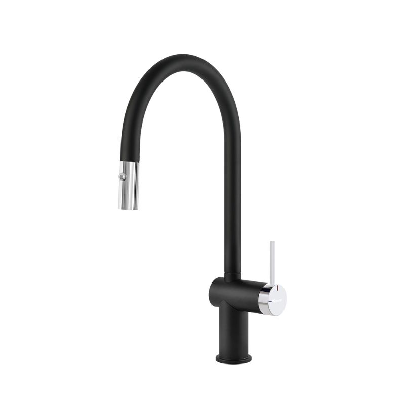 Vòi rửa bát nóng lạnh Konox Resta Black có dây rút Vòi rửa bát nóng lạnh Konox Resta Black có dây rút